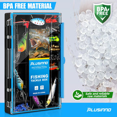 Transparent lid with visible fishing lures inside