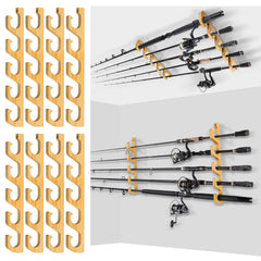 Wall-mounted PLUSINNO WH5 wooden fishing rod holder
