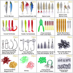 Full PLUSINNO 302-piece fishing lures kit