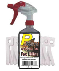 PMart Fox Urine Scent Tag Combo 16 oz EZ Trigger Spray deters wildlife around outdoor spaces.