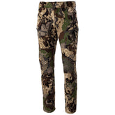 Pnuma Pursuit Pant Veil Camo front view showing mobility on rugged terrain