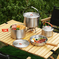 Pobowlgarls camping cookware large pot with lid for hearty outdoor stews