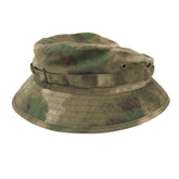POENVFPO Boonie Hat with adjustable buckle - front view in camouflage