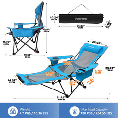 POEPORE 4-position recliner camping chair offering customizable comfort.