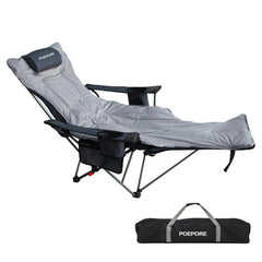 POEPORE reclining camping chair backrest offers customizable comfort during outdoor trips