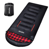 POEPORE XL spacious flannel sleeping bag shows roomy comfort for active campers.