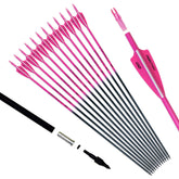 Pointdo 30inch carbon arrow with fluorescent pink fletching improves range visibility during practice
