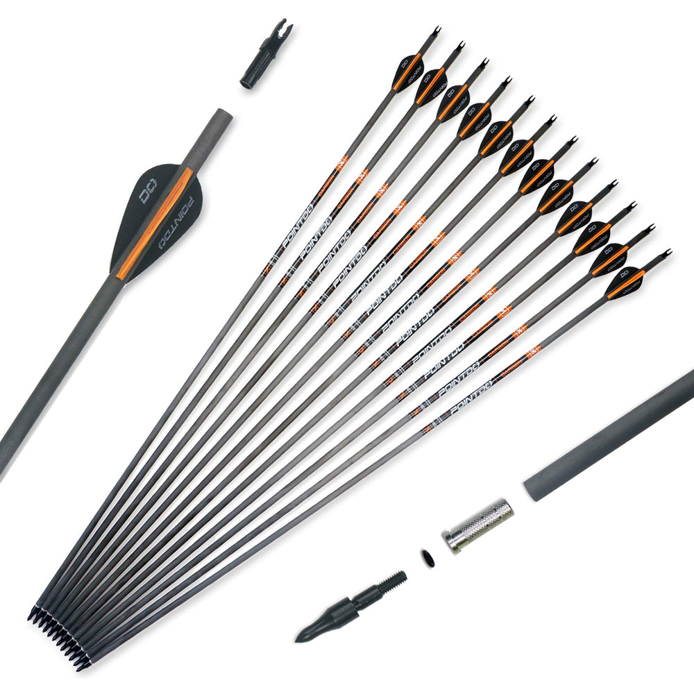 Pointdo XERO carbon arrow shaft 30in demonstrates durable carbon construction for consistent flights.