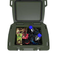 Polaris NorthStar cooler with NoSlip feet stays stable on rough terrain