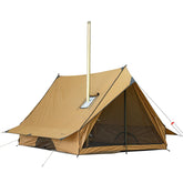 Pomoly Chalet 70 Pro exterior tent showing weather-ready shelter for all-season camping.