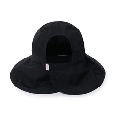 Ponyflo Sun Hat Black back view demonstrates full coverage for outdoor days.