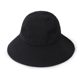 Ponyflo Sun Hat Black front view shows compact travel-friendly design for sunny days.