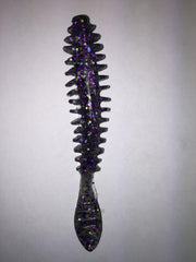 Poor Boy's Baits Smoke Purple Erie Darter Grey, top view, salt-impregnated durability.