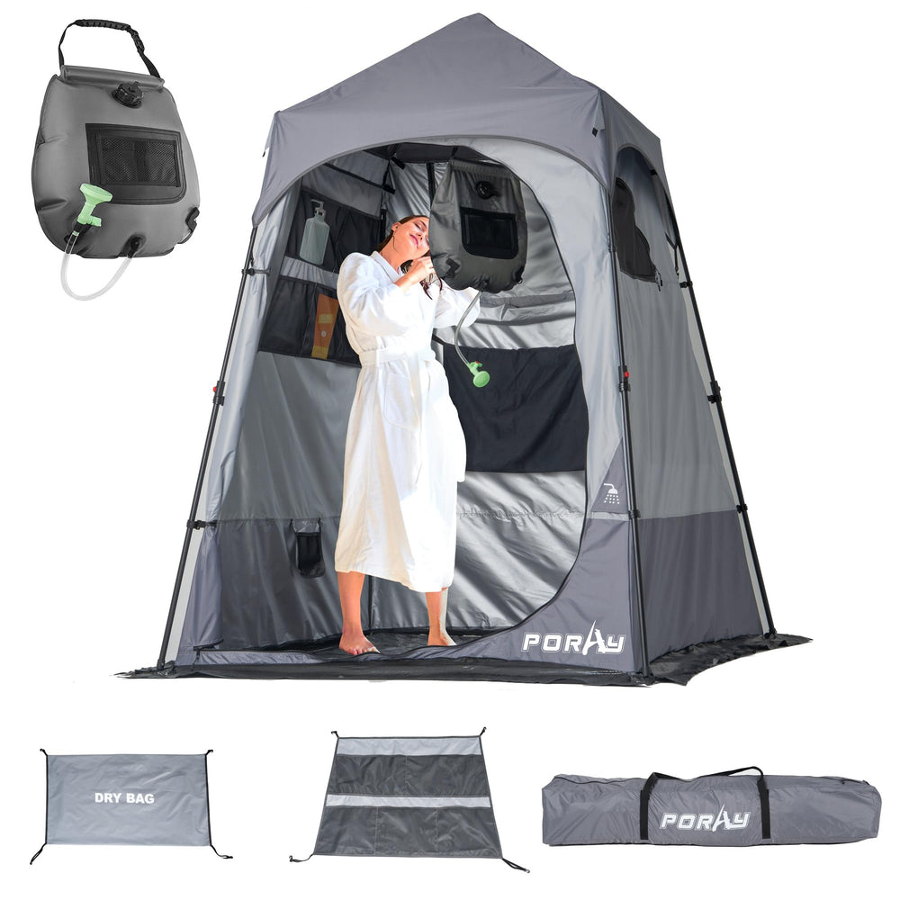 Porayhut deluxe camping shower tent front view offers private space for quick rinse.