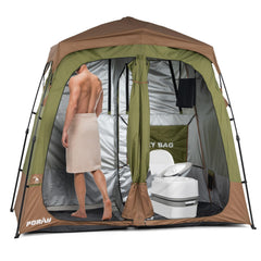 Porayhut portable camping shower tent with deluxe changing room offers private beach or campsite changes.