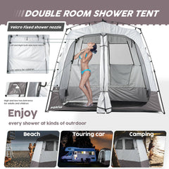 Porayhut portable camping shower tent deluxe inside space showing roomy layout for comfortable changing.