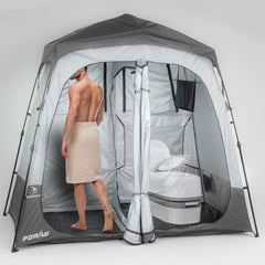 Porayhut portable camping shower tent interior shows spacious changing area and privacy.