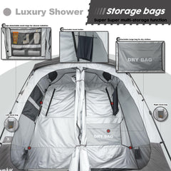 Porayhut waterproof shell shown with PU2000mm rating for rain and sun protection.
