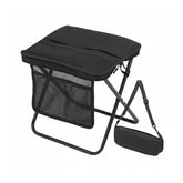 Portable Folding Camping Stool with mesh storage keeps essentials handy.