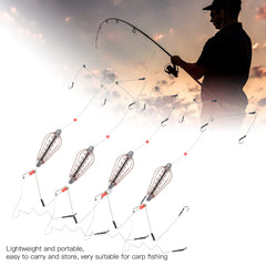 Portable carp fishing tackle kit with bait cage