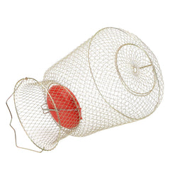 Portable folding fishing cage with stainless steel mesh