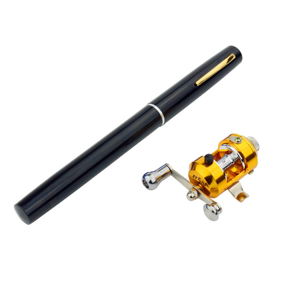 Portable pocket telescopic 38inch fishing rod extended in pen shape