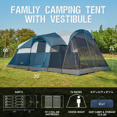 Portal 8-person tunnel tent screen room provides bug-free lounging space