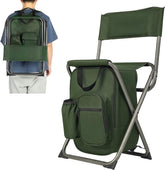 Portal Backpack Cooler Chair folded for easy storage and transport at the campsite.
