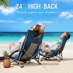 Portal Beach Chairs 2-pack sponge-wrapped armrests offer soft support.