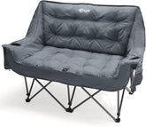 Portal double camping chair front view highlighting roomy two-person seating.
