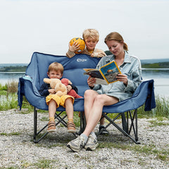 Portal loveseat shows oversized seat for comfortable two-person lounging.