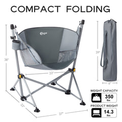 Portal hammock chair assembled-stand offers stable support across sand, grass, and gravel.