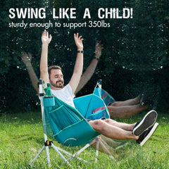 Portal hammock chair folded compact blue stores easily in small spaces