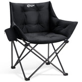 Portal oversized padded camping chair front view demonstrates roomy seating and plush comfort.