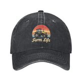 Povmekd Farm Life Hat front view with graphic design, perfect for sun protection outdoors.