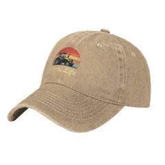 Povmekd Farm Life Hat side view showing adjustable strap for a comfy fit.