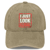 Povmekd I Just Look Illegal hat front view for casual daily wear