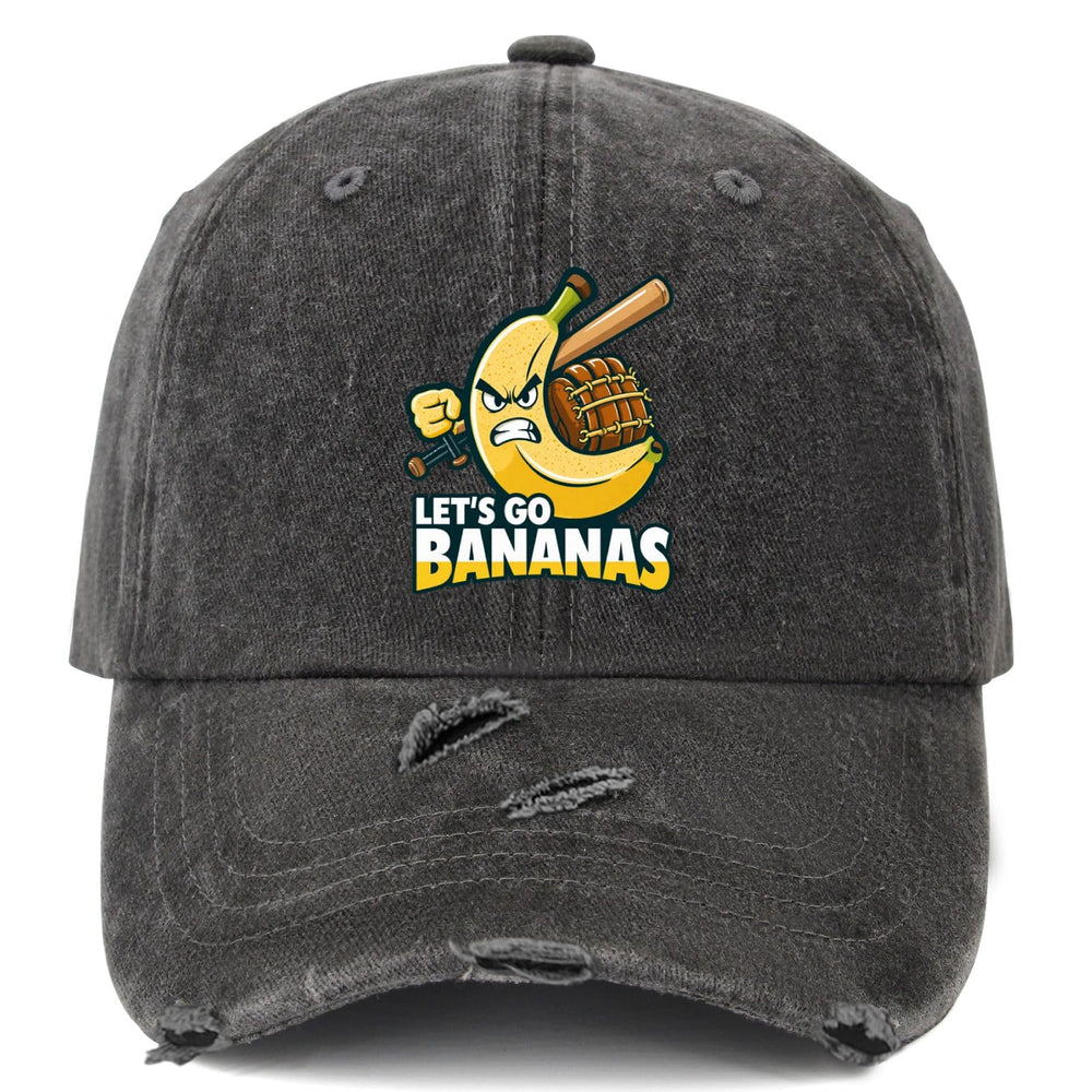 Povmekd Let's Go Bananas hat front view showing playful design and comfortable fit for daily wear