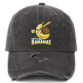 Povmekd Let's Go Bananas hat front view showing playful design and comfortable fit for daily wear