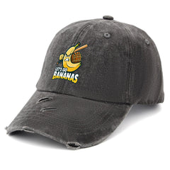 Povmekd Let's Go Bananas hat side view with adjustable strap for a secure, personalized fit