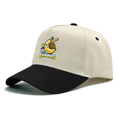 Povmekd Lets Go Bananas hat side view shows adjustable fit for all head sizes