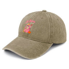 Povmekd washed denim dad hat with adjustable strapback for all-day comfort
