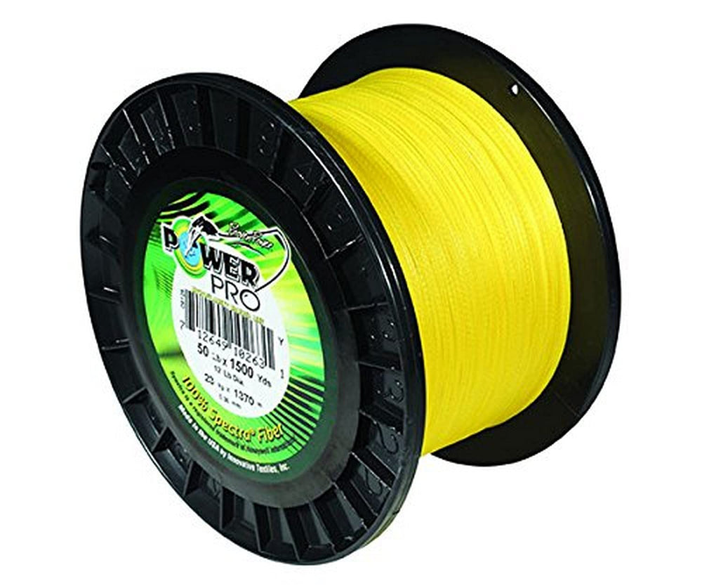POWER PRO Maxcuatro high-visibility yellow fishing line for visible line tracking and long casts