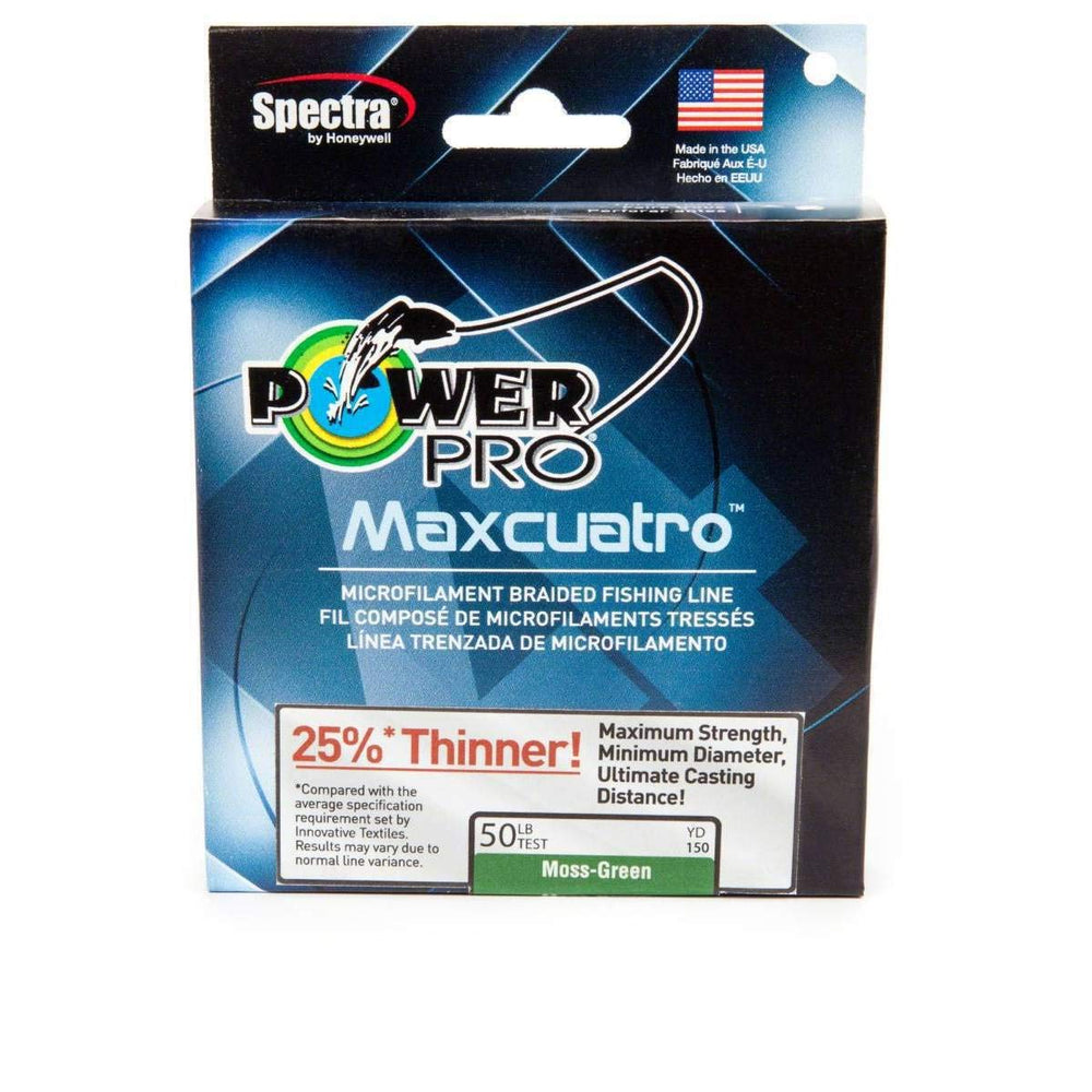 POWER PRO MAXCUATRO braided line, 20x150 green spool, ideal for smooth casting