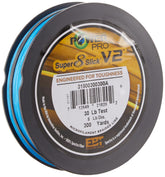 POWER PRO PowerPro Super Slick V2 blue spool shows smooth round line for high sensitivity casting.