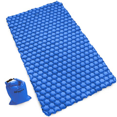 POWERLIX double inflatable sleeping pad setup showing quick-pump convenience for two campers