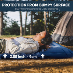 POWERLIX double sleeping pad uses durable ripstop fabric for rugged camping conditions.