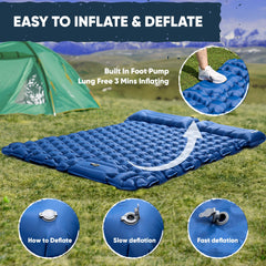 POWERLIX double sleeping pad with 9 cm thickness for cushioned comfort in tents.