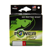 POWERPRO Spectra braided line on white spool for strong casting.