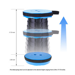 PowerTRC collapsible stool adjustable height seating from 2.5 to 18 inches